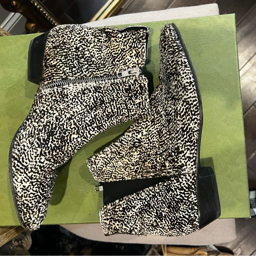 Isabel Marant Speckled Black and White Ankle Booties